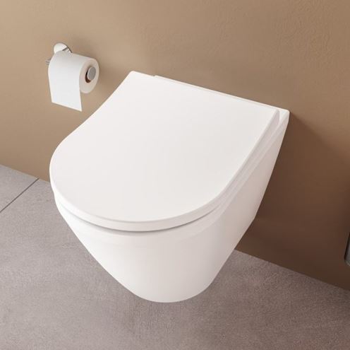 VITRA INTEGRA závesné WC s montážnym prvkom TECEbase, Rim-ex splachovanie, SoftClose sedátko, biele tlačidlo  PT2.TEDF-RSC.W.35 Obrázek - fotka