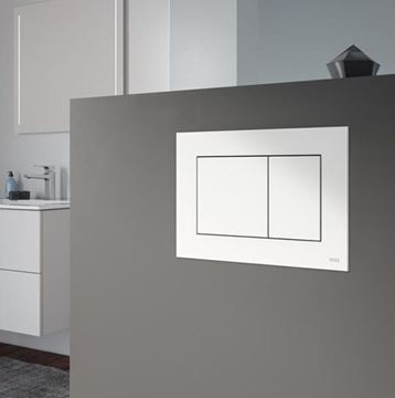 VITRA INTEGRA závesné WC s montážnym prvkom TECEbase, Rim-ex splachovanie, SoftClose sedátko, biele tlačidlo  PT2.TEDF-RSC.W.35 Obrázek - fotka