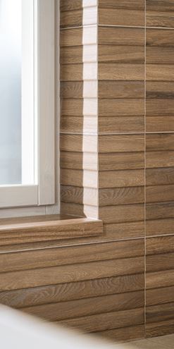 RAKO BASE dekor 30x90 cm, mat reliéf, hnedá WR1V5434 Obrázek - fotka