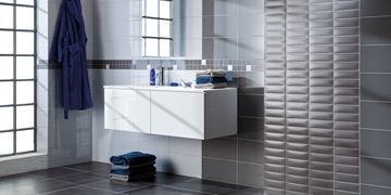 RAKO CONCEPT PLUS dekor 6x20 cm, mat reliéf, tmavo šedá WARDT111 Obrázek - fotka