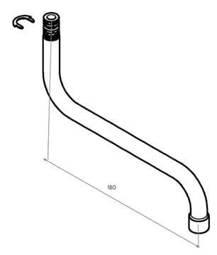 GROHE rameno 180 mm, chróm 13370000 Technický nákres