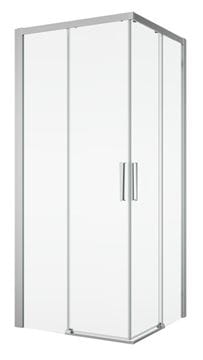 RONAL DIVERA D22SE2B sprchový kút 100x100 cm, rohový vstup, posuvné dvere, aluchróm/číre sklo