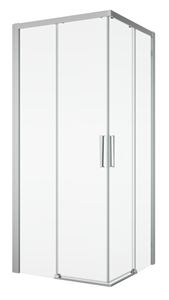 RONAL DIVERA D22SE2B sprchový kút 100x100 cm, rohový vstup, posuvné dvere, aluchróm/číre sklo