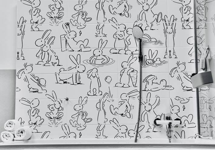 RAKO PLAY dekor 20x40 cm, lesk, biela/Bob a Bobek WIDMB210 Obrázek - fotka