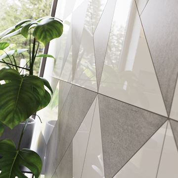 RAKO ROOF dekor 40x40 cm, mat-lesk, šedobiela WDV42669 Obrázek - fotka