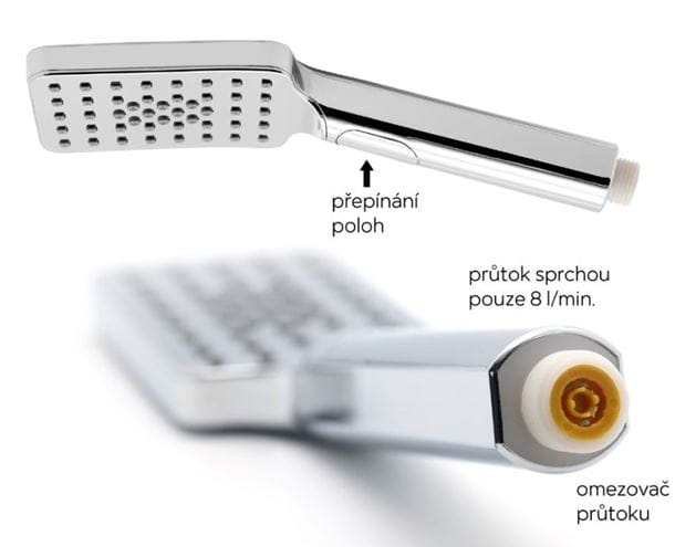 NOVASERVIS METALIA 54 sprchový set s batériou, ručná sprcha s 3 prúdmi, tyč, hadica, ECO, chróm 54061KIT,0 Obrázek - fotka