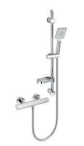 NOVASERVIS METALIA 54 sprchový set s termostatickou batériou, ručná sprcha s 3 prúdmi, tyč, hadica, ECO, chróm