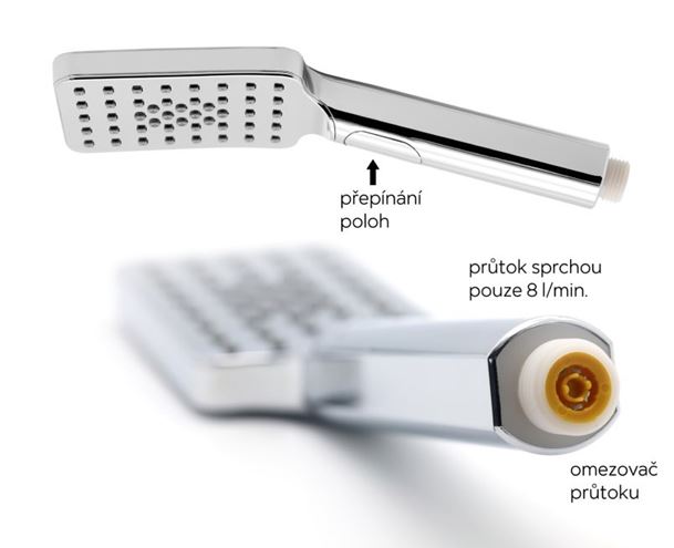 NOVASERVIS METALIA 54 sprchový set s termostatickou batériou, ručná sprcha s 3 prúdmi, tyč, hadica, ECO, chróm 54960KIT,0 Obrázek - fotka