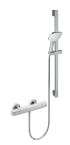 NOVASERVIS METALIA 58 sprchový set s termostatickou batériou, ručná sprcha s 3 prúdmi, tyč, hadica, ECO, chróm