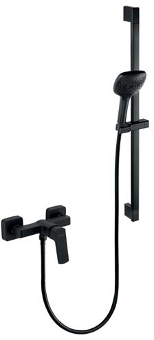 NOVASERVIS NOBLESS EGO sprchový set s batériou, ručná sprcha s 3 prúdmi, tyč, hadica, ECO, matná čierna  43061KIT,5 Obrázek - fotka