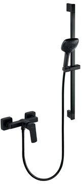 NOVASERVIS NOBLESS EGO sprchový set s batériou, ručná sprcha s 3 prúdmi, tyč, hadica, ECO, matná čierna  43061KIT,5 Obrázek - fotka