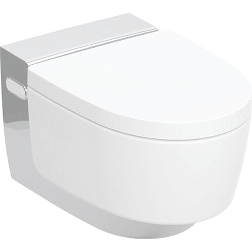 GEBERIT AQUACLEAN MERA COMFORT závesné WC s bidetovým sedátkom, SoftClosing, TurboFlush, KeraTect, biela/chróm 146.210.21.1 Obrázek - Hlavní obrázek