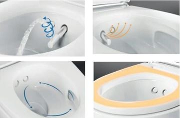 GEBERIT AQUACLEAN MERA COMFORT závesné WC s bidetovým sedátkom, SoftClosing, TurboFlush, KeraTect, biela/chróm 146.210.21.1 Obrázek - fotka