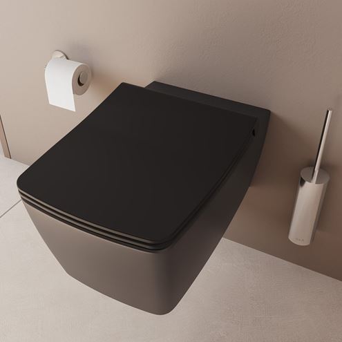 VITRA METROPOLE závesné WC, Rim-ex splachovanie, VitrAhygiene, matná čierna 7672B083-0101 Obrázek - fotka