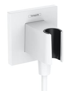 HANSGROHE FIXFIT E držiak s pripojením na vodu, matná biela