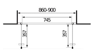 JIKA LYRA PLUS sprchové dvere 90x190 cm, lietacie, biela/sklo matné stripy H2563820006651 Technický nákres