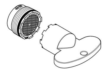 GROHE perlátor M18, 5x1, vonkajší závit, integrovaný, balenie 2 ks  13994000 Technický nákres