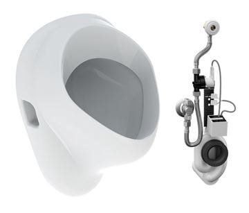GEBERIT FELIX pisoár s radarovým splachovačom na montážnej lište, Bluetooth, napájanie zo siete