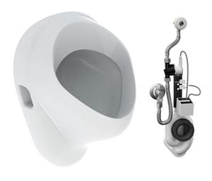 GEBERIT FELIX pisoár s radarovým splachovačom na montážnej lište, Bluetooth, napájanie zo siete