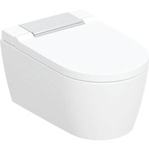 GEBERIT AQUACLEAN SELA závesné WC s bidetovým sedátkom, SoftOpening, TurboFlush, KeraTect, biela/chróm