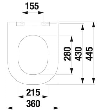 JIKA MIO-N WC sedátko Slim, SlowClose, matná čierna H8917167160631 Technický nákres