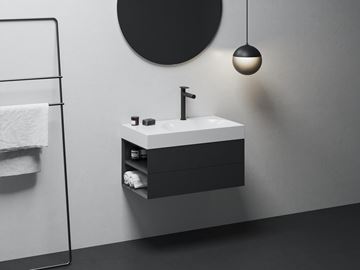 RAVAK LITE umývadlo 80 cm, s otvorom pre batériu vpravo, bez prepadu, liaty mramor XJXL1280001 Obrázek - fotka
