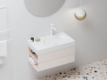 RAVAK LITE umývadlo 80 cm, s otvorom pre batériu vpravo, bez prepadu, liaty mramor XJXL1280001 Obrázek - fotka