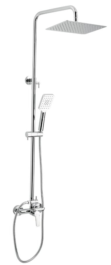 NOVASERVIS METALIA 54 sprchový set s termostatickou batériou, horná sprcha, ručná sprcha s 3 prúdmi, tyč, hadica, ECO, chróm