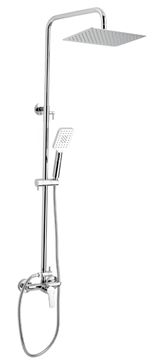 NOVASERVIS METALIA 54 sprchový set s batériou, horná sprcha, ručná sprcha s 3 prúdmi, tyč, hadica, ECO, chróm