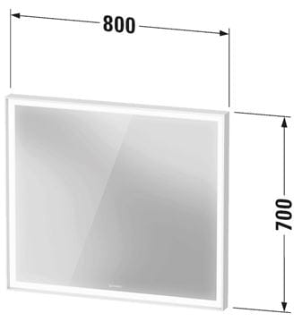 DURAVIT L-CUBE zrkadlo 80x70 cm, s osvetlením, s reguláciou stmievania, s vyhrievaním, so senzorom LC7381000000000 Technický nákres