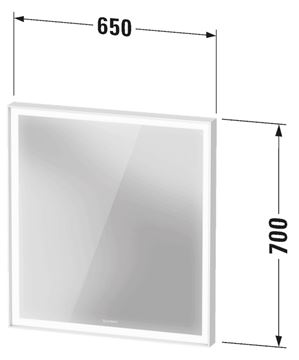 DURAVIT L-CUBE zrkadlo 65x70 cm, s osvetlením, so senzorom, s reguláciou stmievania LC7380000000000 Technický nákres