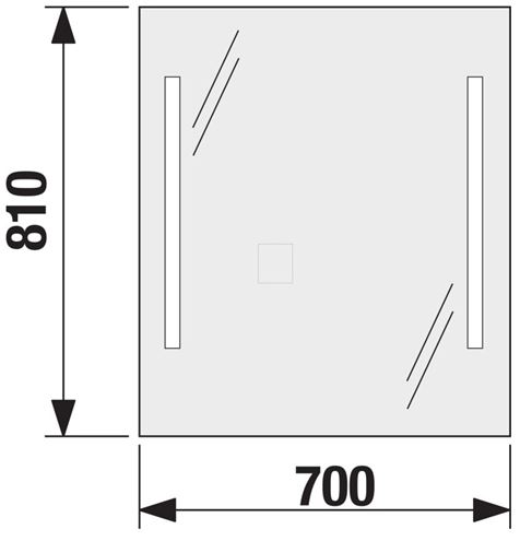 JIKA CLEAR zrkadlo 70x81 cm, s osvetlením H4557351731441 Technický nákres