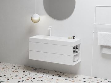 RAVAK LITE umývadlo 120 cm, s otvorom pre batériu vľavo, bez prepadu, liaty mramor XJXP1212000 Obrázek - fotka