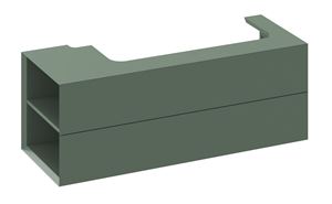 RAVAK SD LITE 120 L skrinka pod umývadlo 120x45x43 cm, 2 zásuvky, 2 police vľavo, Grey Green