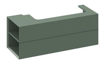 RAVAK SD LITE 120 L skrinka pod umývadlo 120x45x43 cm, 2 zásuvky, 2 police vľavo, Grey Green