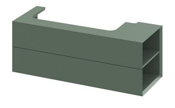 RAVAK SD LITE 120 P skrinka pod umývadlo 120x45x43 cm, 2 zásuvky, 2 police vľavo, Grey Green