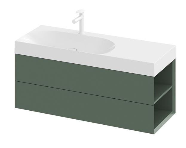 RAVAK SD LITE 120 P skrinka pod umývadlo 120x45x43 cm, 2 zásuvky, 2 police vľavo, Grey Green X000001894 Obrázek - fotka