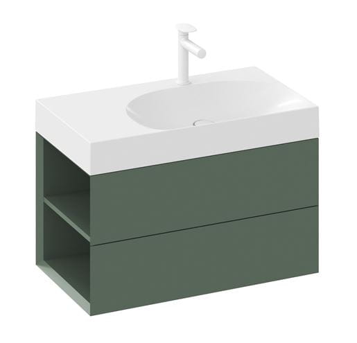 RAVAK SD LITE 80 L skrinka pod umývadlo 80x45x43 cm, 2 zásuvky, 2 police vľavo, Grey Green X000001876 Obrázek - fotka