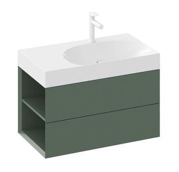 RAVAK SD LITE 80 L skrinka pod umývadlo 80x45x43 cm, 2 zásuvky, 2 police vľavo, Grey Green X000001876 Obrázek - fotka
