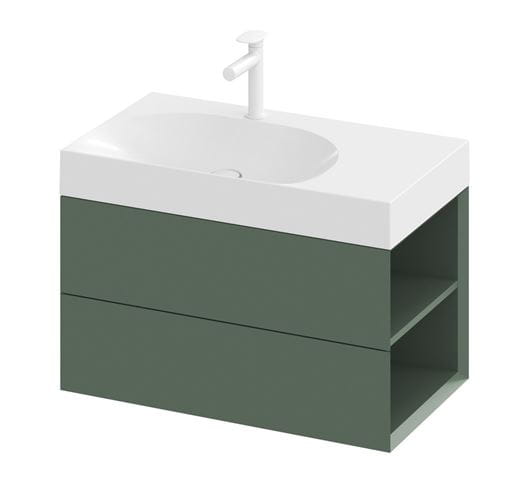 RAVAK SD LITE 80 P skrinka pod umývadlo 80x45x43 cm, 2 zásuvky, 2 police vpravo, Grey Green X000001888 Obrázek - fotka