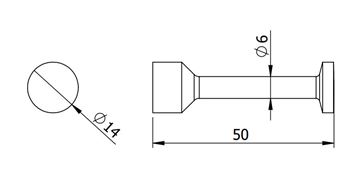 CONCEPT 100 háčik na uterák, chróm CO-32531B Technický nákres