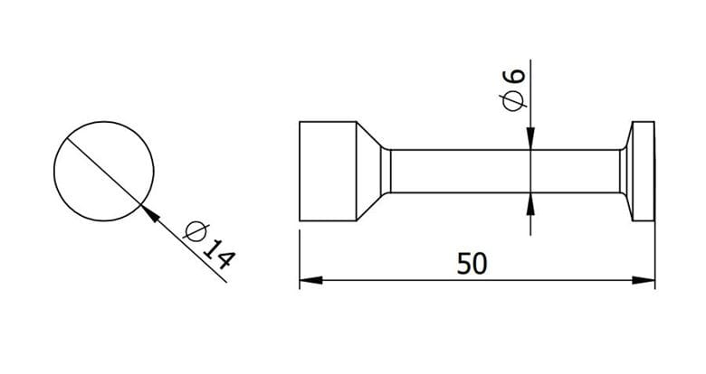 CONCEPT 100 háčik na uterák, chróm CO-32531B Technický nákres