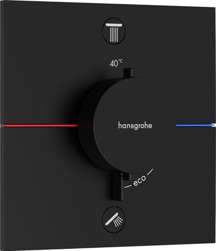 HANSGROHE SHOWERSELECT COMFORT E podomietková termostatická batéria, pre 2 spotrebiče, matná čierna 15572670 Obrázek - Hlavní obrázek