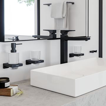 HANSGROHE ADDSTORIS dávkovač tekutého mydla, sklo, matná čierna 41745670 Obrázek - fotka