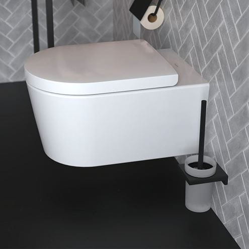 HANSGROHE ADDSTORIS WC kefa, nástenná, sklo, matná čierna 41752670 Obrázek - fotka