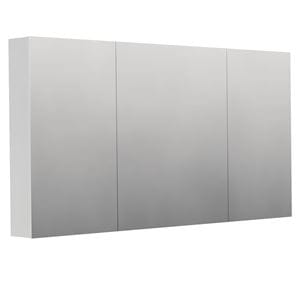 INTEDOOR BARI zrkadlová skrinka 140x72x14 cm, s vypínačom a el. zásuvkou, MDF, lesklá biela