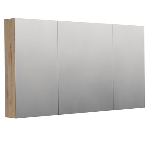 INTEDOOR BARI zrkadlová skrinka 140x72x14 cm, s vypínačom a el. zásuvkou, MDF, dub anniversary BAZS140A02 Obrázek - Hlavní obrázek