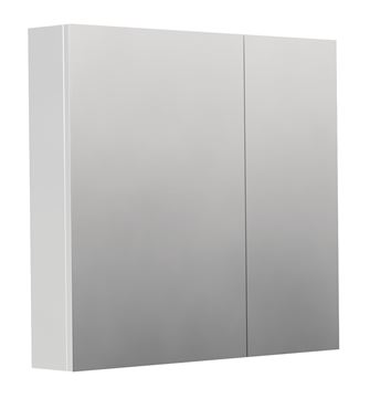 INTEDOOR BARI zrkadlová skrinka 80x72x14 cm, s vypínačom a el. zásuvkou, MDF, lesklá biela