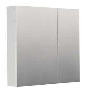 INTEDOOR BARI zrkadlová skrinka 80x72x14 cm, s vypínačom a el. zásuvkou, MDF, lesklá biela