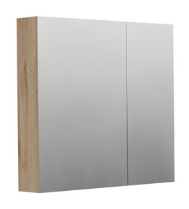 INTEDOOR BARI zrkadlová skrinka 80x72x14 cm, s vypínačom a el. zásuvkou, MDF, dub anniversary